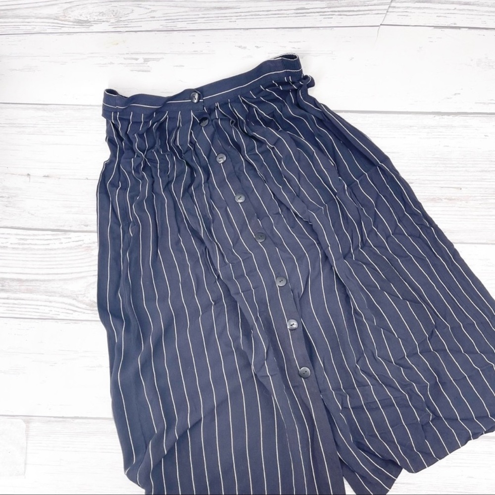 Women’s vintage express stripe button front maxi skirt